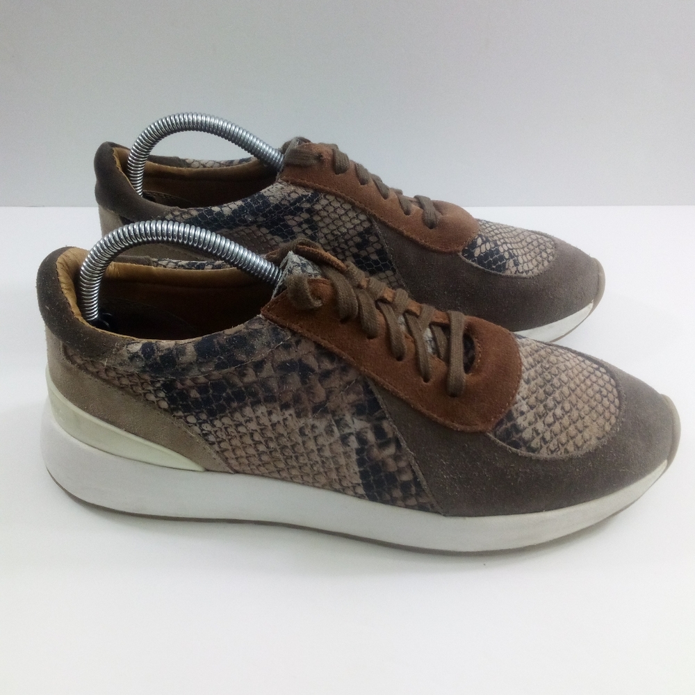 Lucky Brand Oaklyn Women 10 Snake Print Brown Leather Casual Shoes